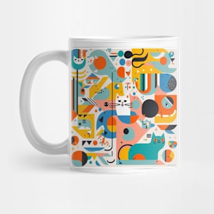 Abstract Cat Pattern Mug